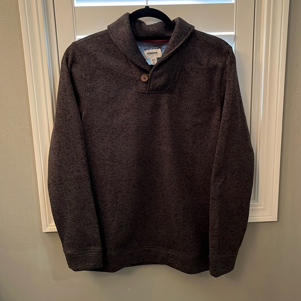 Pullover knit sweater/ lightly lined with fleece